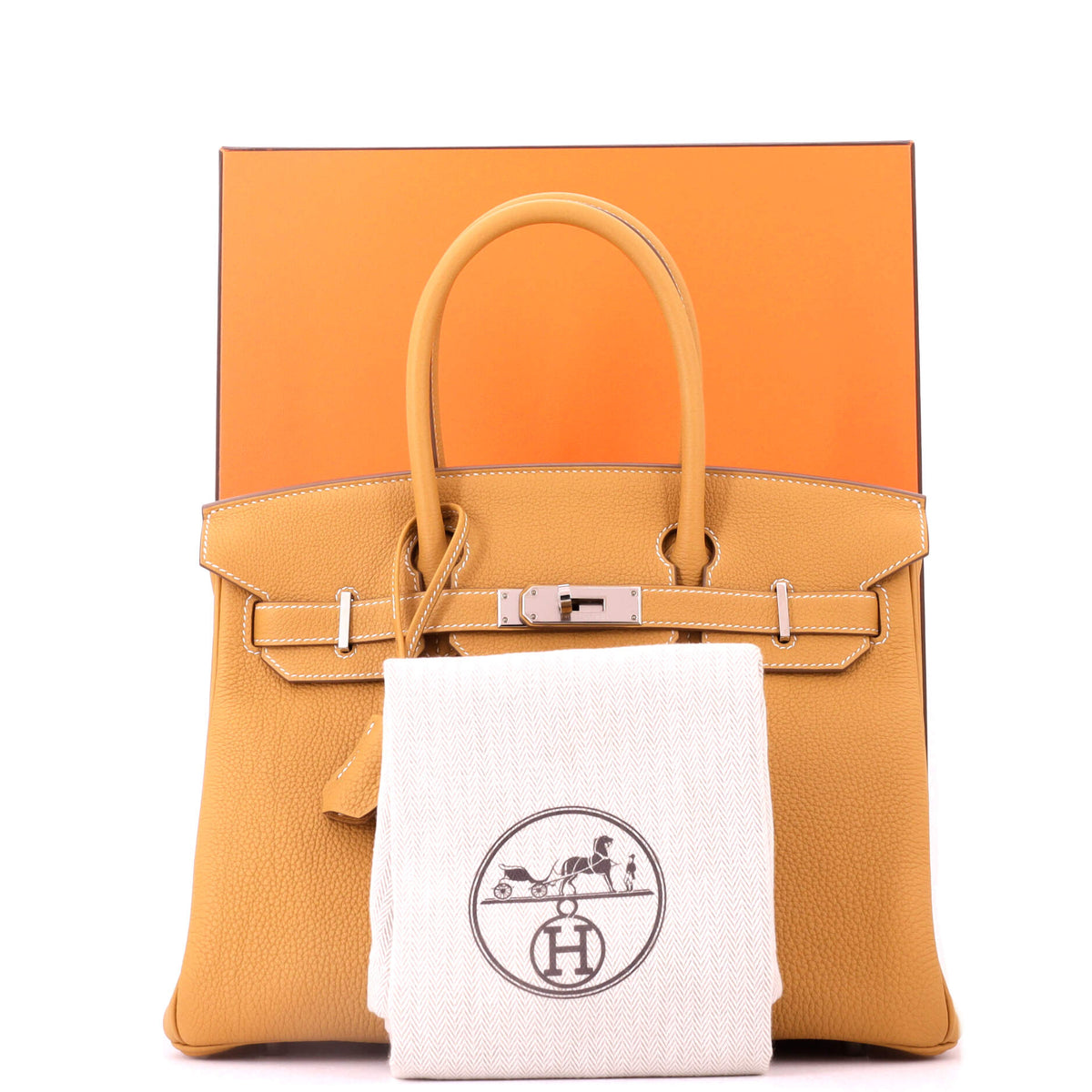 Birkin Handbag Natural Sable Togo with Palladium Hardware 30