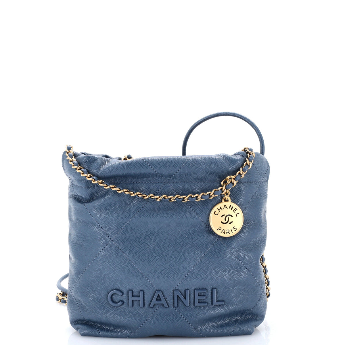 22 Chain Hobo Quilted Caviar Mini