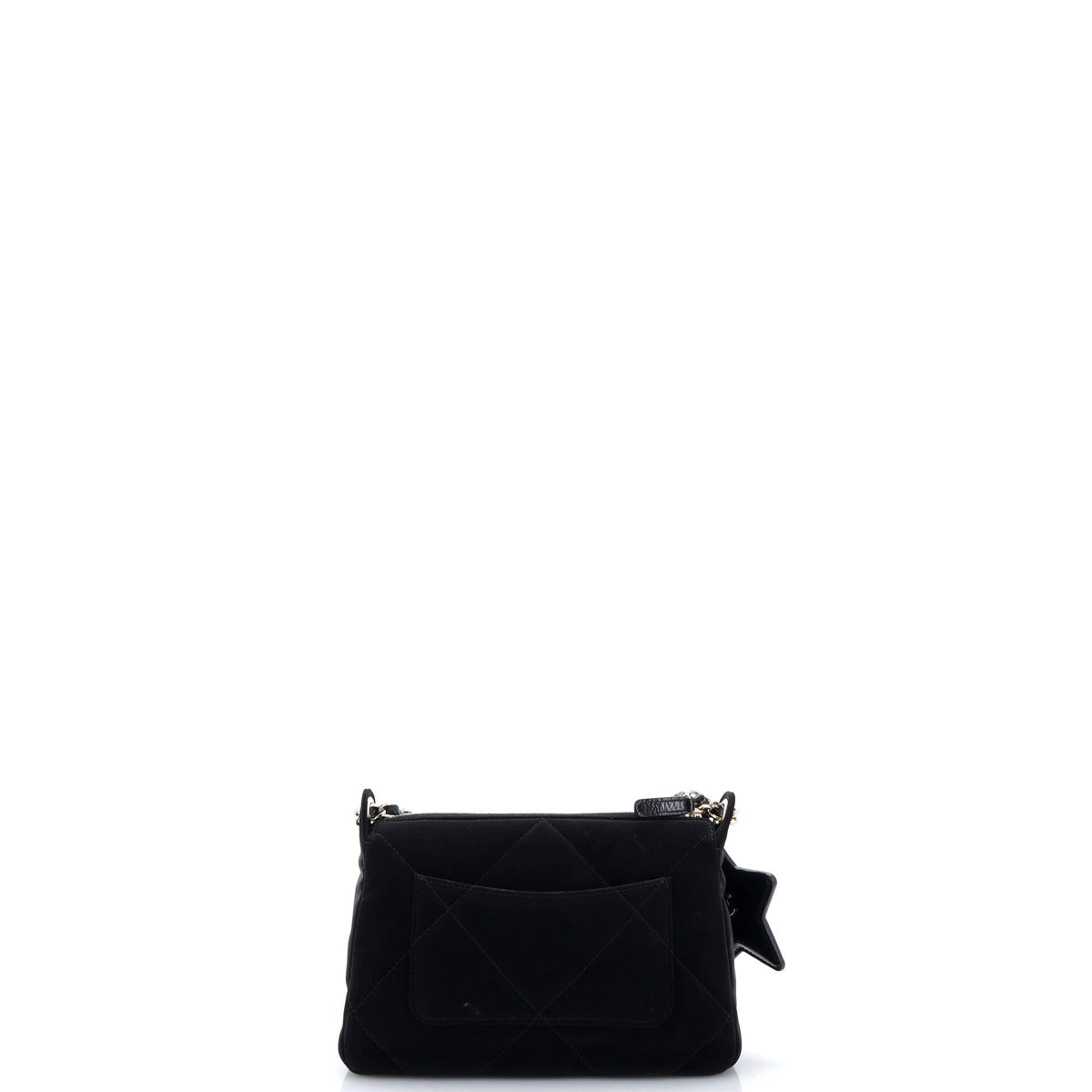 25 Clutch With Chain Quilted Velvet Effect Nylon and Shiny Crumpled Calfskin Mini