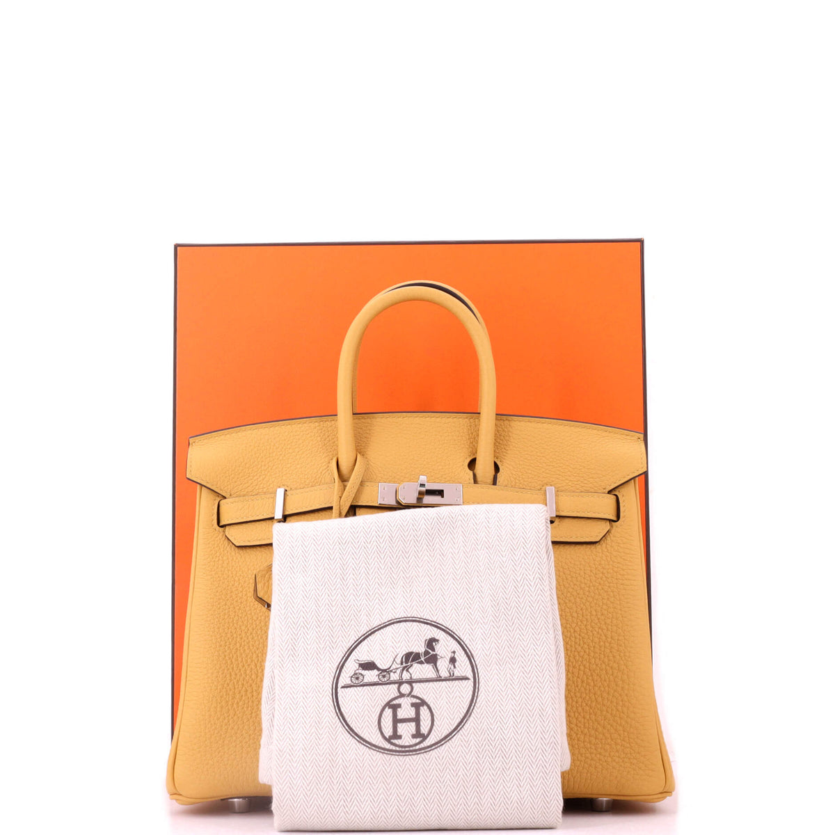 Birkin Handbag Paille Togo with Palladium Hardware 25