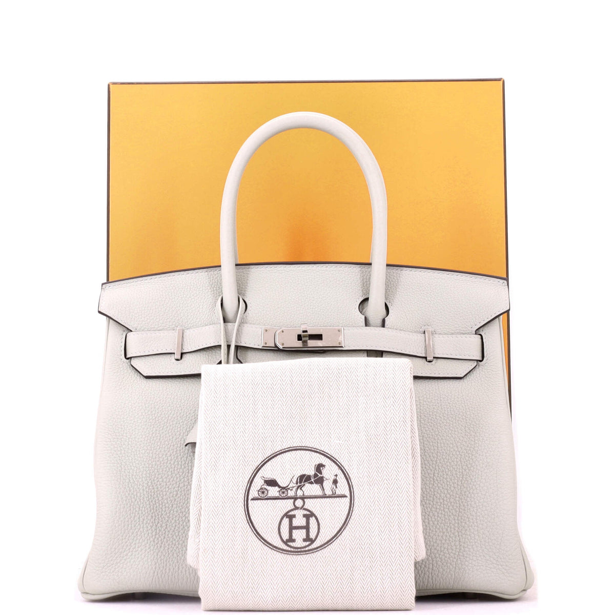 Birkin Handbag Gris Neve Togo with Palladium Hardware 30