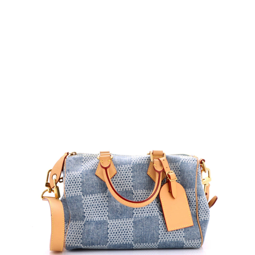 Speedy Bandouliere Bag 3D Damier Giant Denim 25