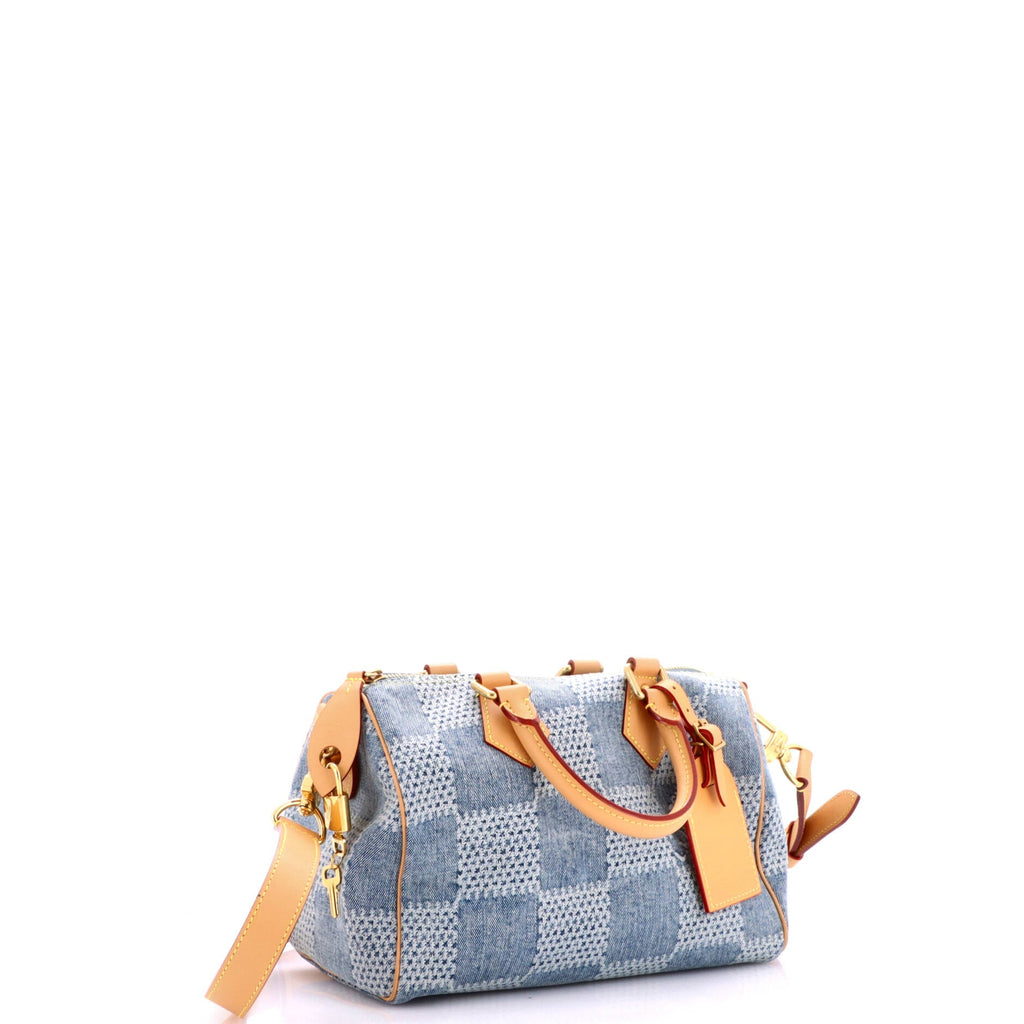 Speedy Bandouliere Bag 3D Damier Giant Denim 25