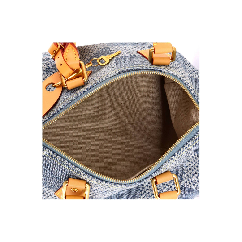 Speedy Bandouliere Bag 3D Damier Giant Denim 25