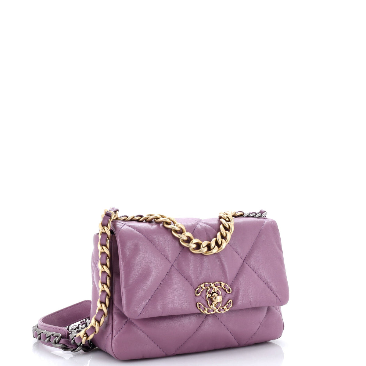 19 Flap Bag Quilted Leather Medium