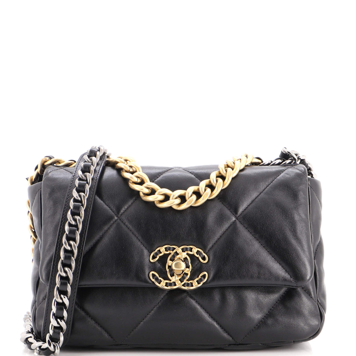 19 Flap Bag Quilted Leather Medium
