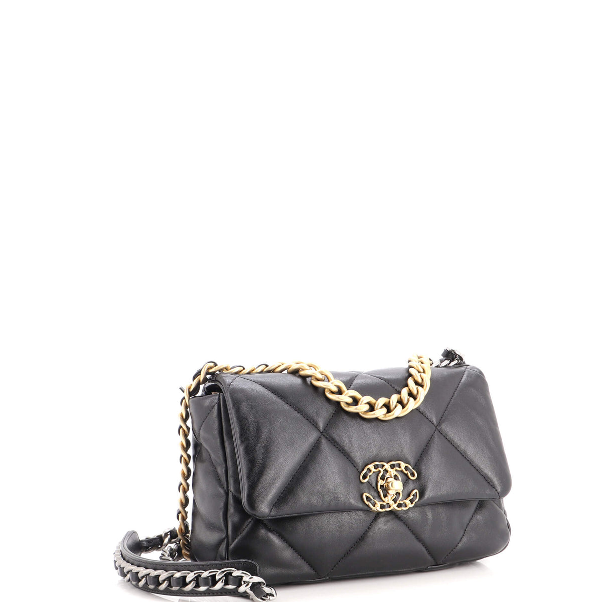 19 Flap Bag Quilted Leather Medium