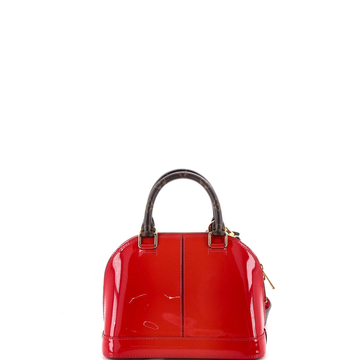 Alma Handbag Vernis with Monogram Canvas BB