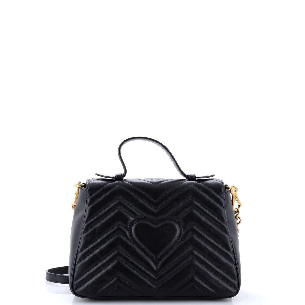 GG Marmont Top Handle Flap Bag Matelasse Leather Small