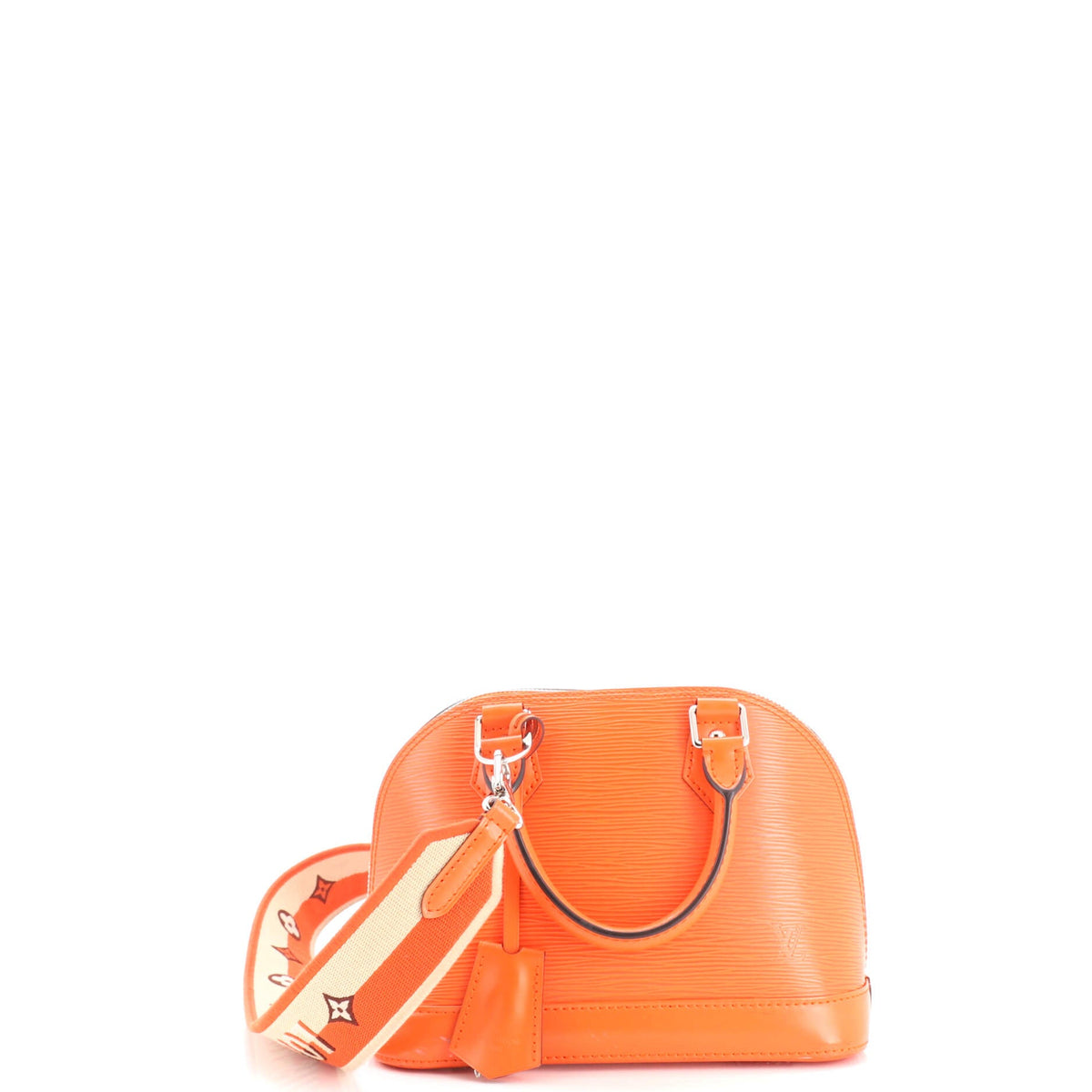 Alma Handbag Epi Leather with Logo Jacquard Strap BB
