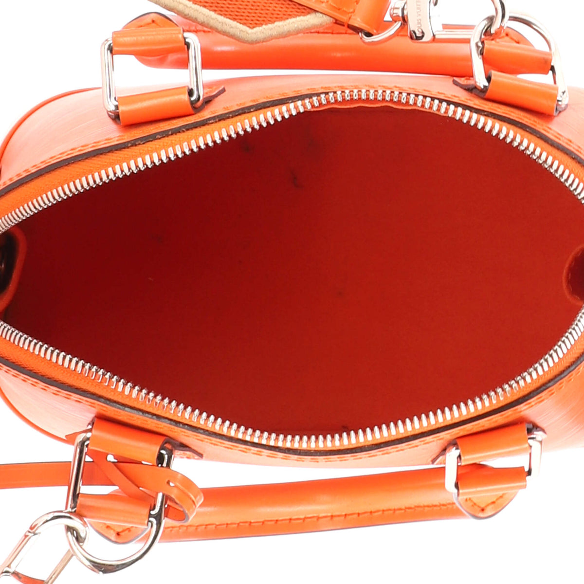 Alma Handbag Epi Leather with Logo Jacquard Strap BB