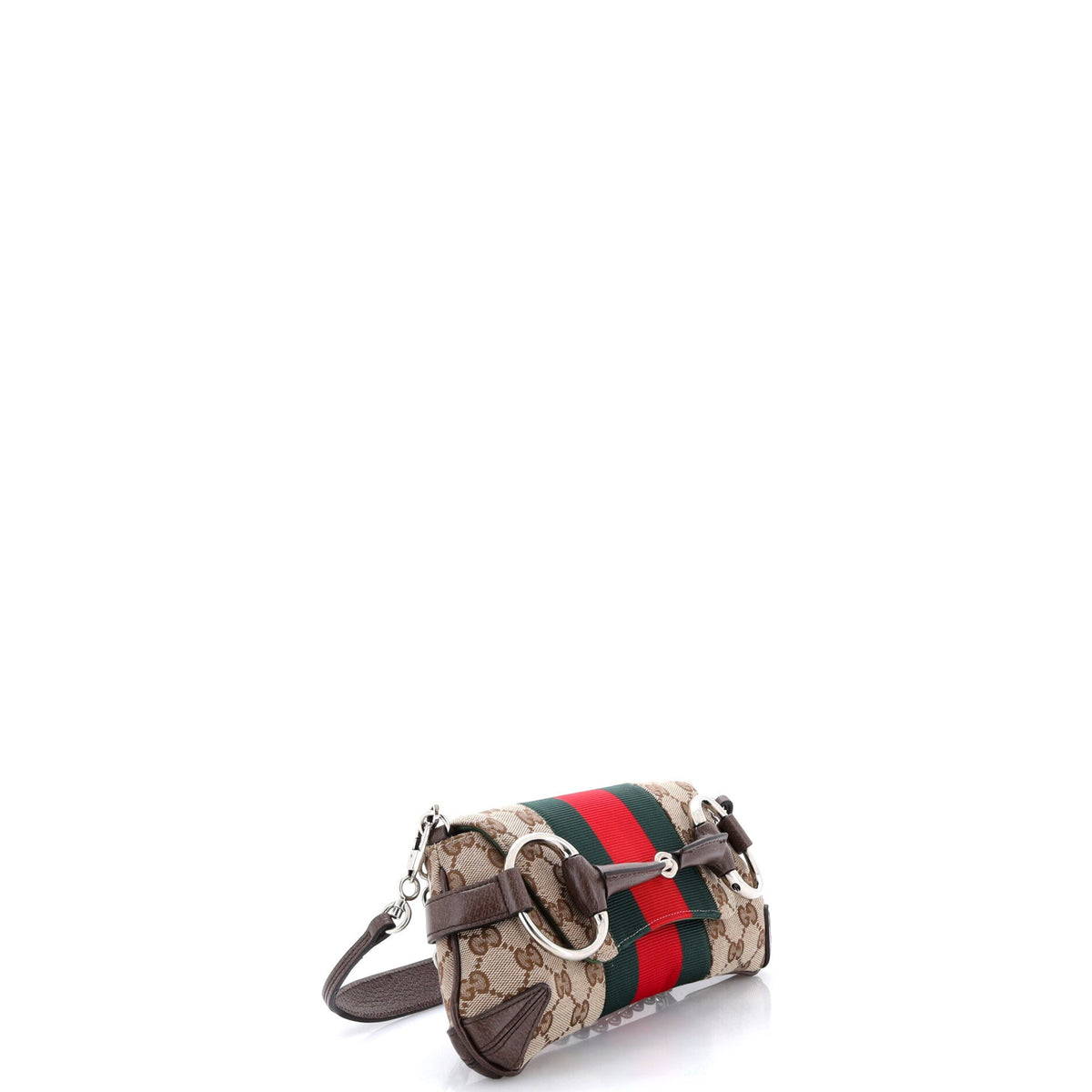 Horsebit NM Web Chain Clutch GG Canvas Small