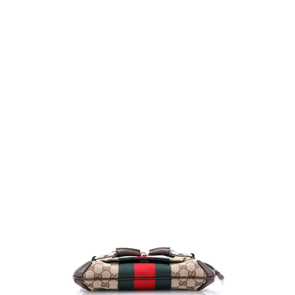 Horsebit NM Web Chain Clutch GG Canvas Small