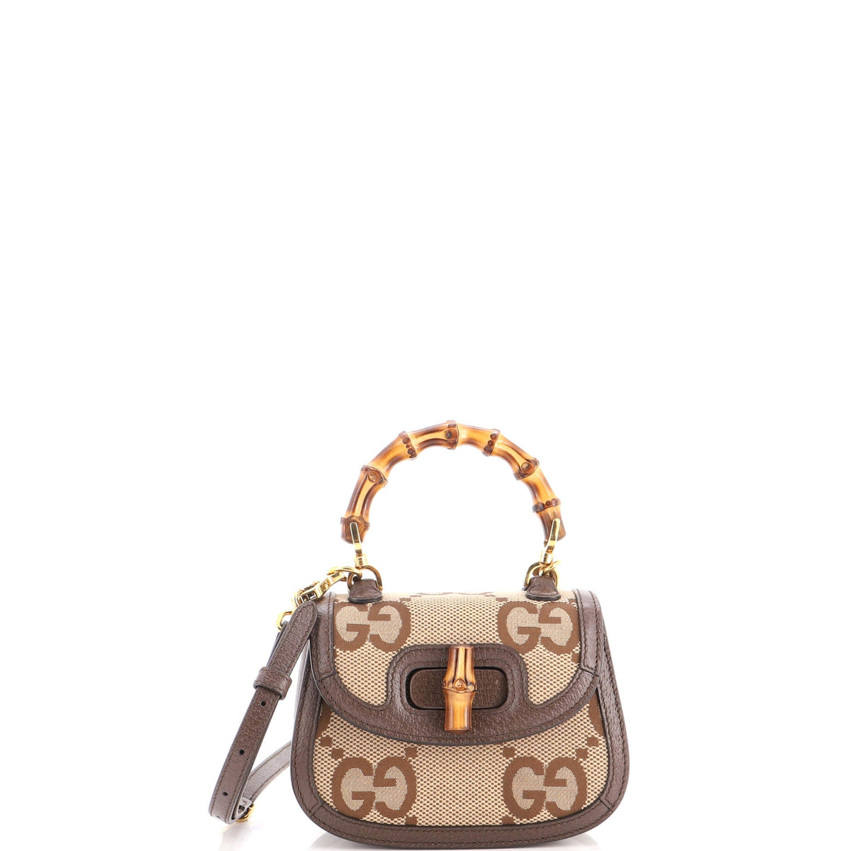 Bamboo 1947 Top Handle Bag Jumbo GG Canvas Mini