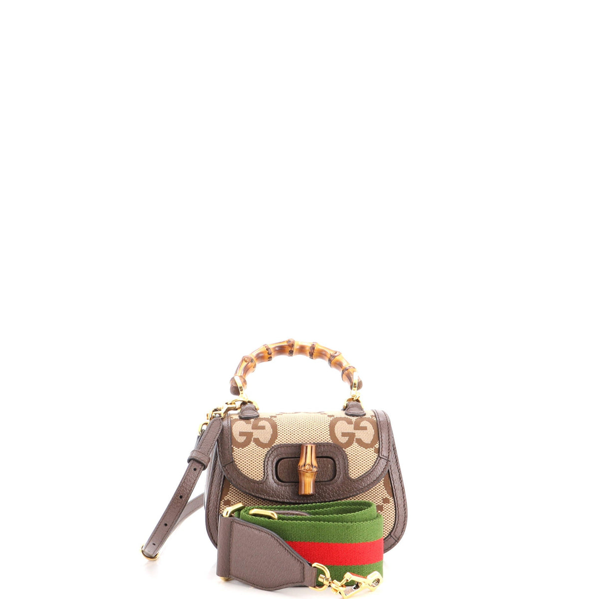 Bamboo 1947 Top Handle Bag Jumbo GG Canvas Mini