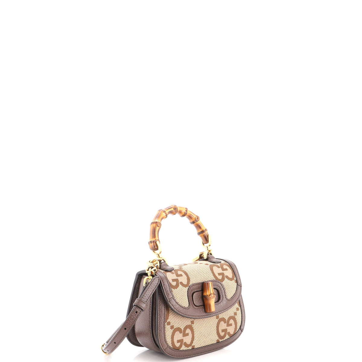 Bamboo 1947 Top Handle Bag Jumbo GG Canvas Mini