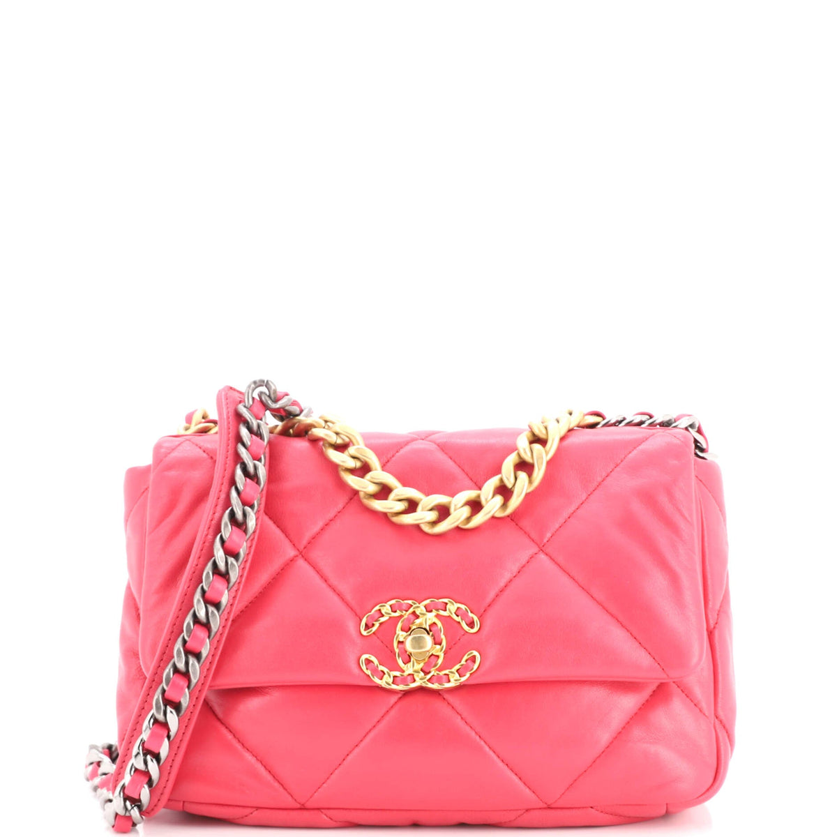 19 Flap Bag Quilted Leather Medium