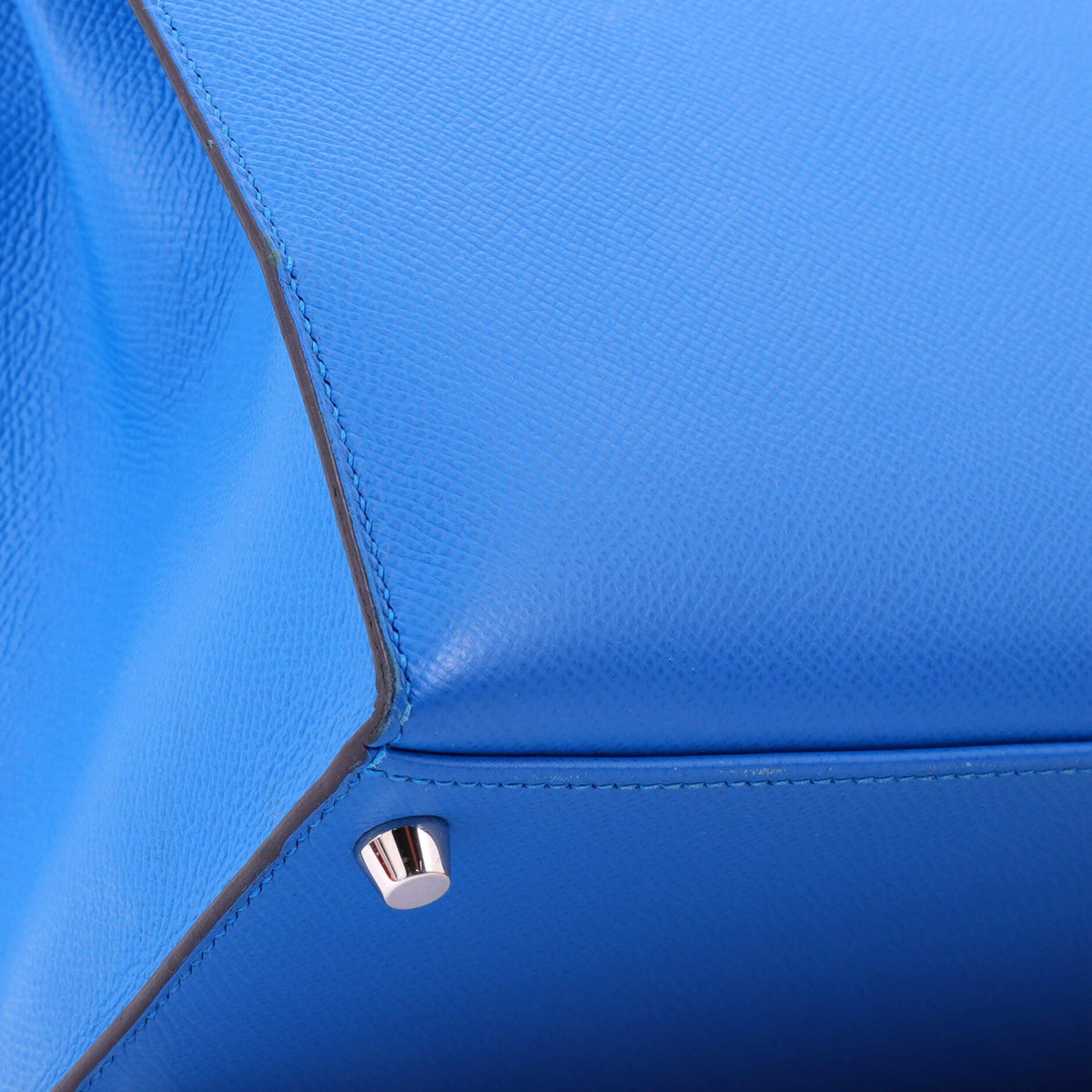 Kelly Handbag Bleu Zanzibar Epsom with Palladium Hardware 28