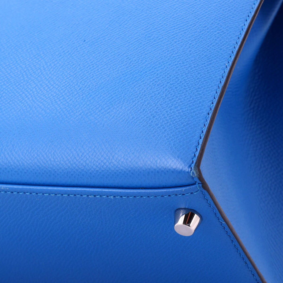 Kelly Handbag Bleu Zanzibar Epsom with Palladium Hardware 28