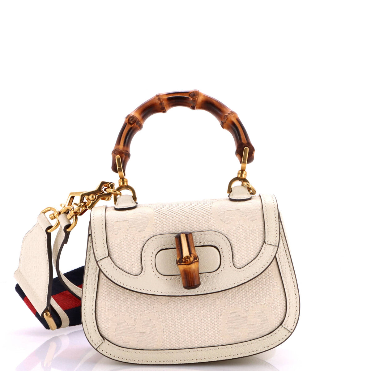 Bamboo 1947 Top Handle Bag Jumbo GG Canvas Mini