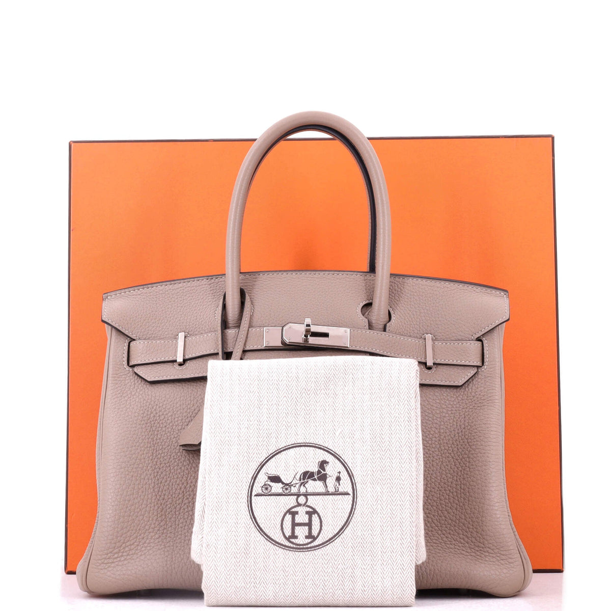 Birkin Handbag Gris Tourterelle Togo with Palladium Hardware 30