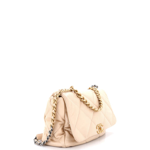 19 Flap Bag Quilted Leather Maxi