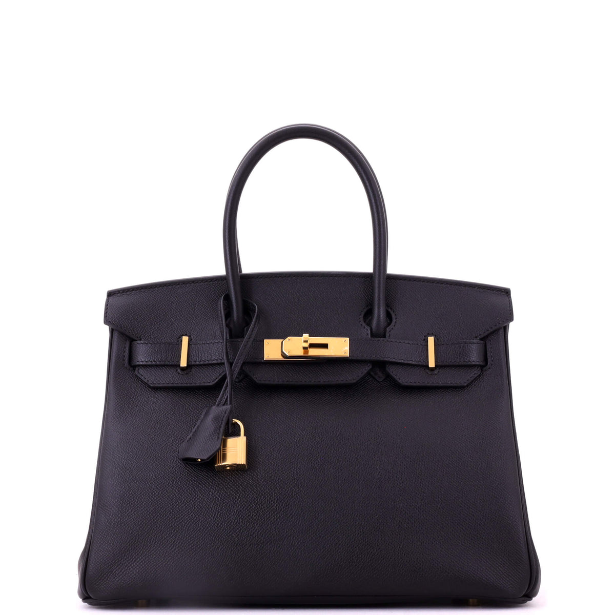Birkin Handbag Noir Epsom with Gold Hardware 30