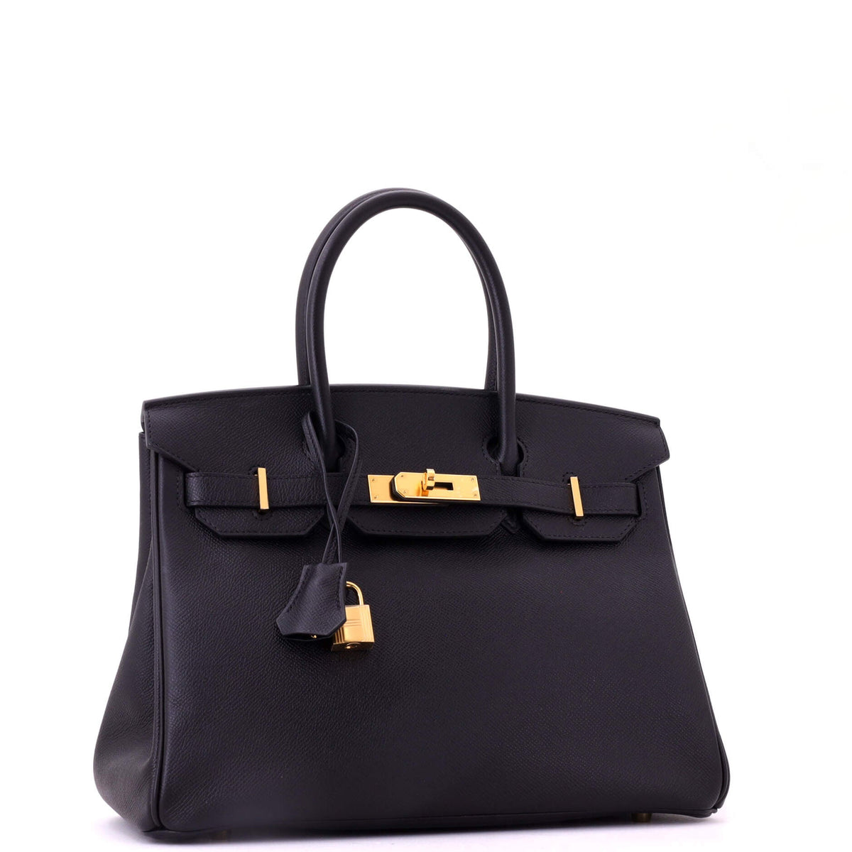 Birkin Handbag Noir Epsom with Gold Hardware 30