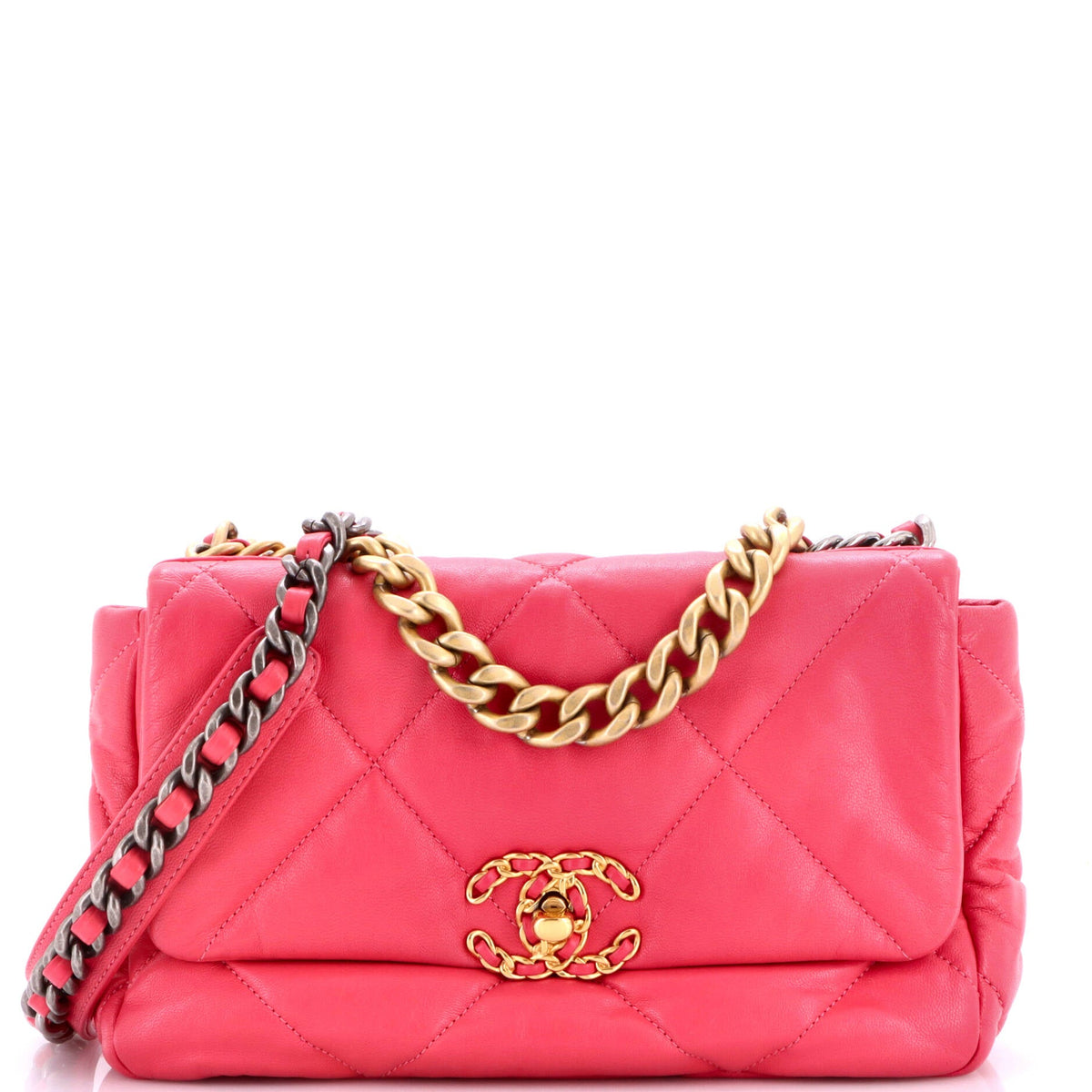 19 Flap Bag Quilted Leather Medium