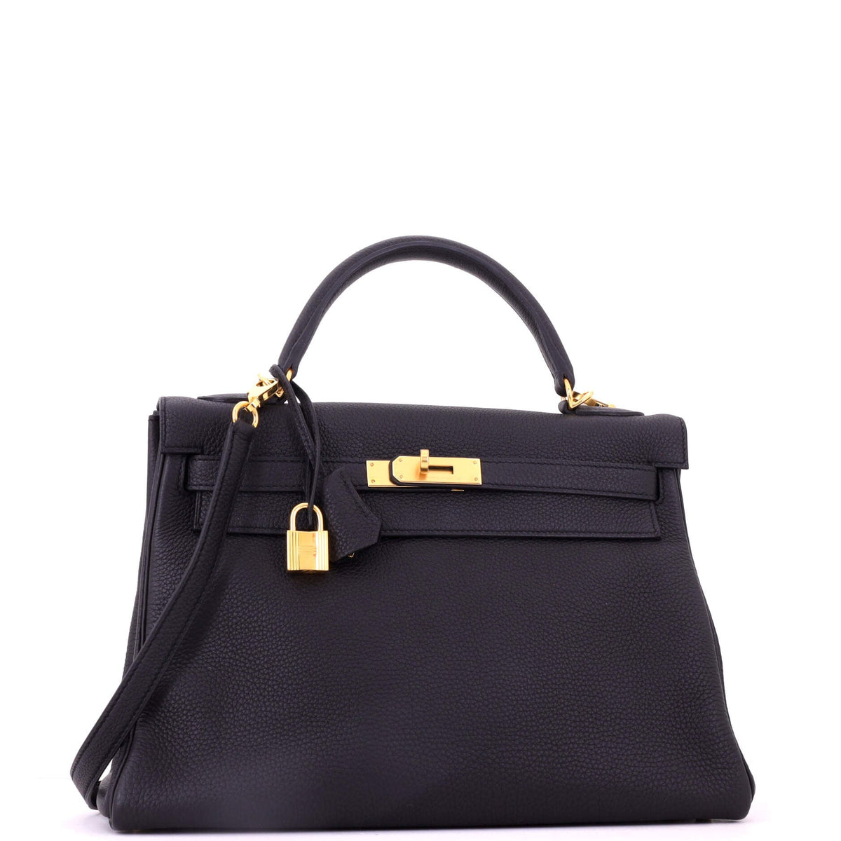 Kelly Handbag Noir Togo with Gold Hardware 32