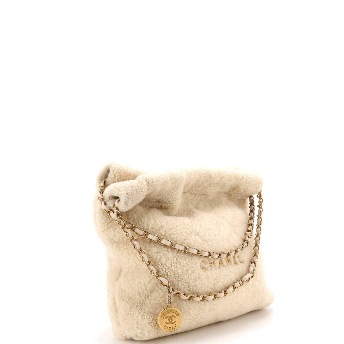 22 Chain Hobo Quilted Shearling Small