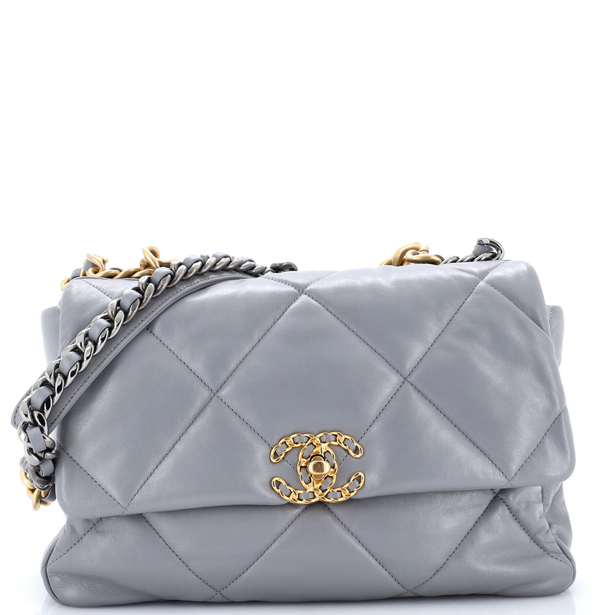 19 Flap Bag Quilted Leather Large