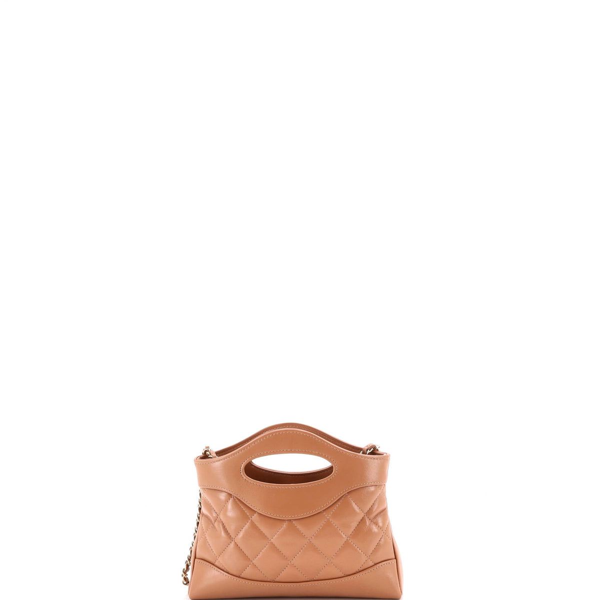 31 Shopping Bag Clutch with Chain Quilted Lambskin Small
