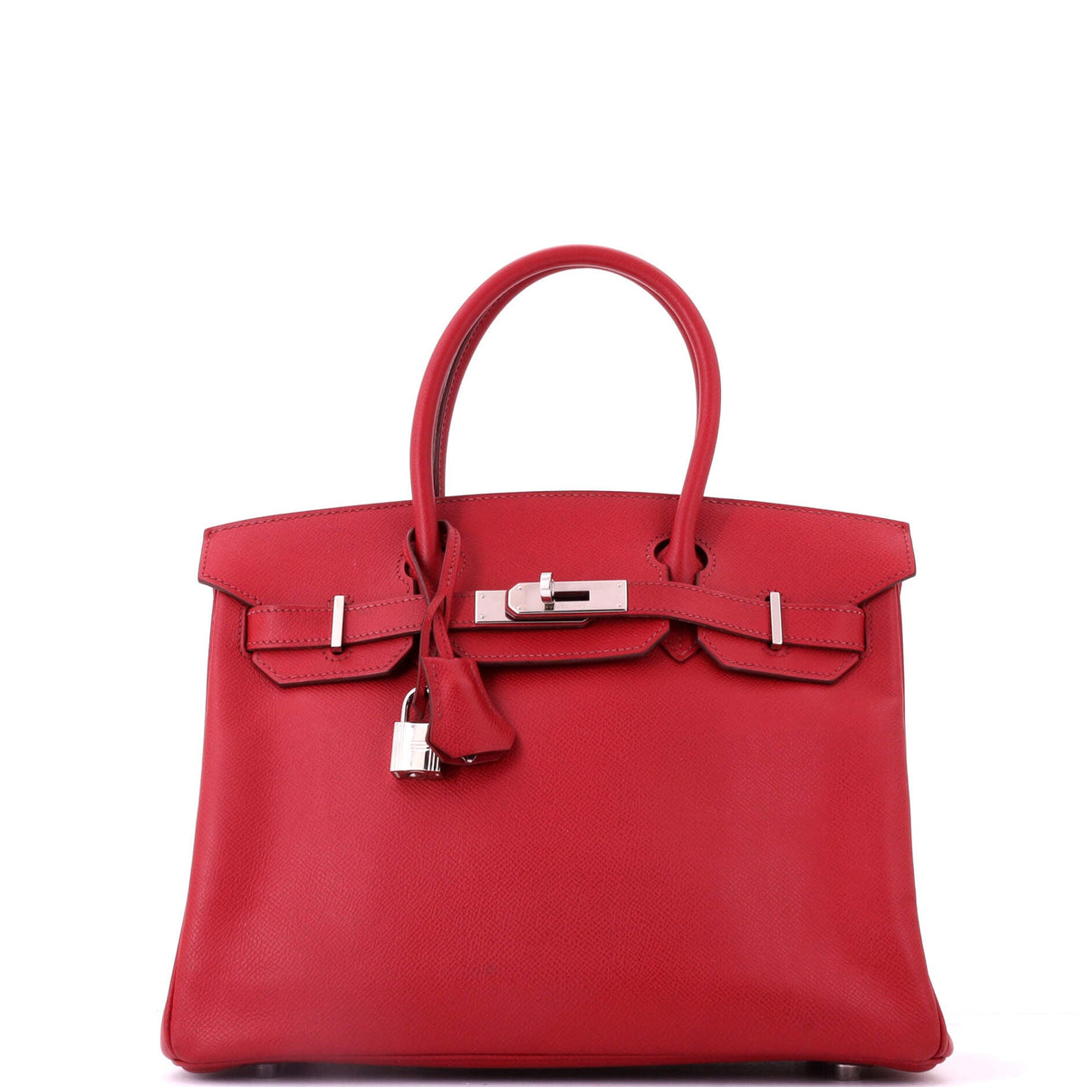 Birkin Handbag Rouge Garance Epsom with Palladium Hardware 25