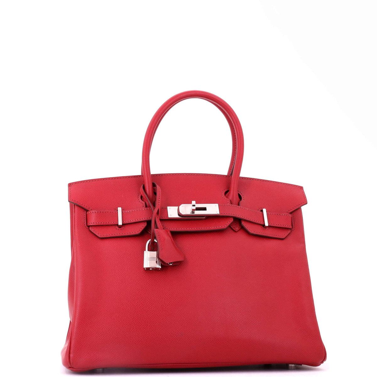 Birkin Handbag Rouge Garance Epsom with Palladium Hardware 25