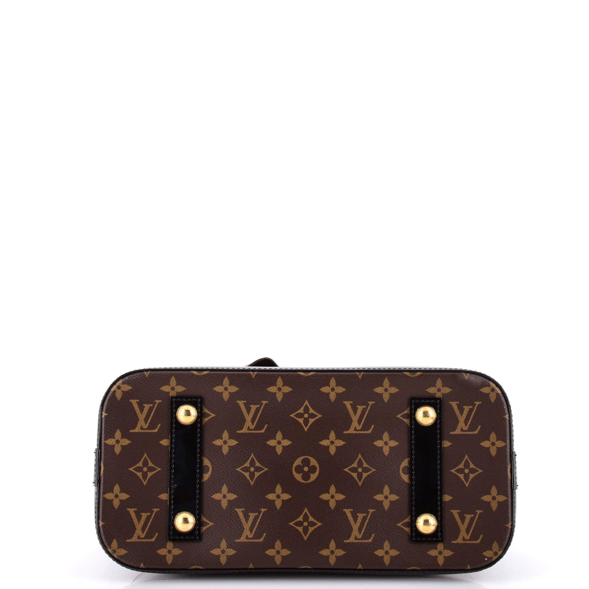 Alma Handbag Vernis with Monogram Canvas PM