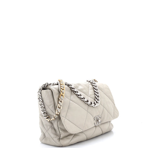 19 Flap Bag Quilted Leather Maxi