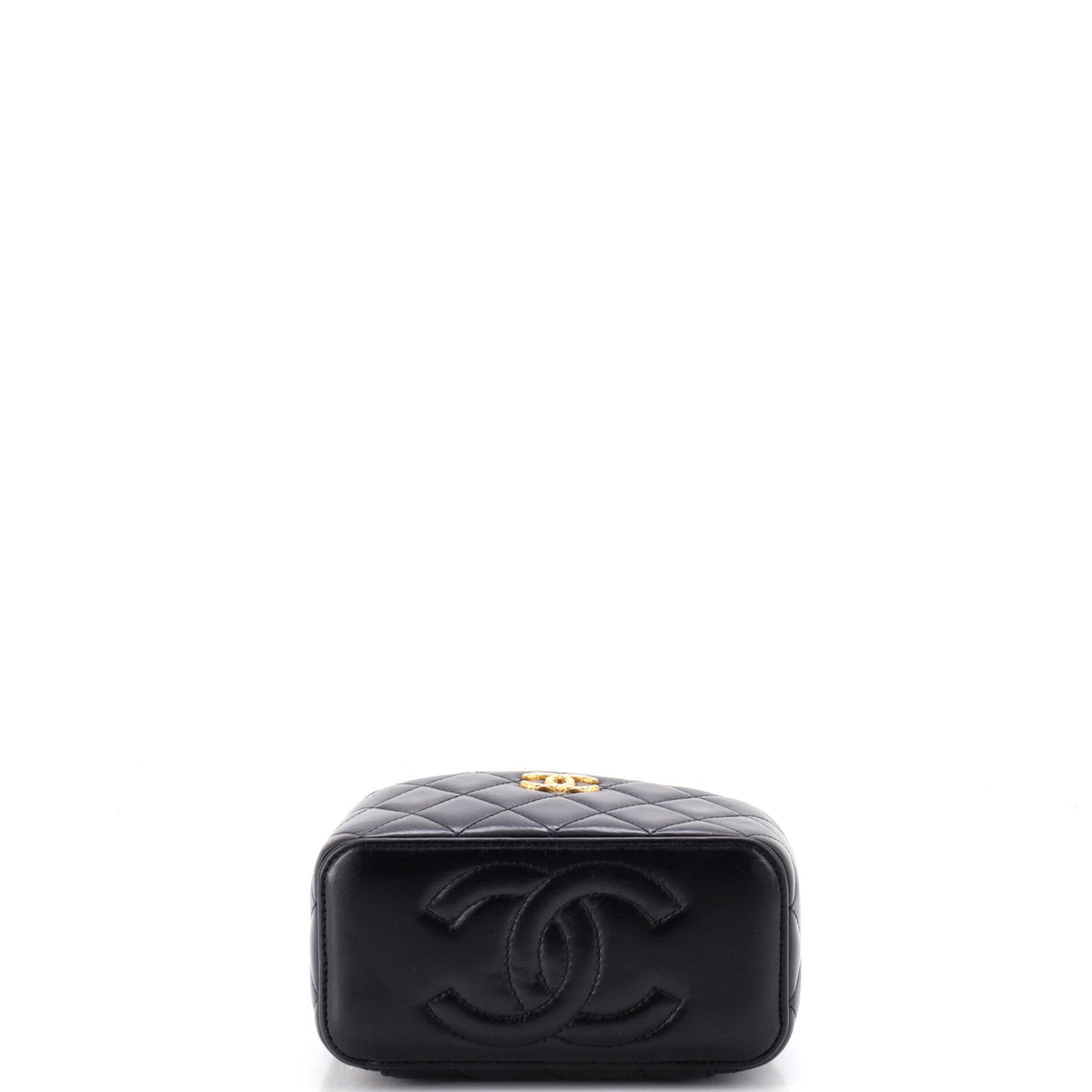 All Slide Long Vanity Case with Chain Quilted Lambskin Small