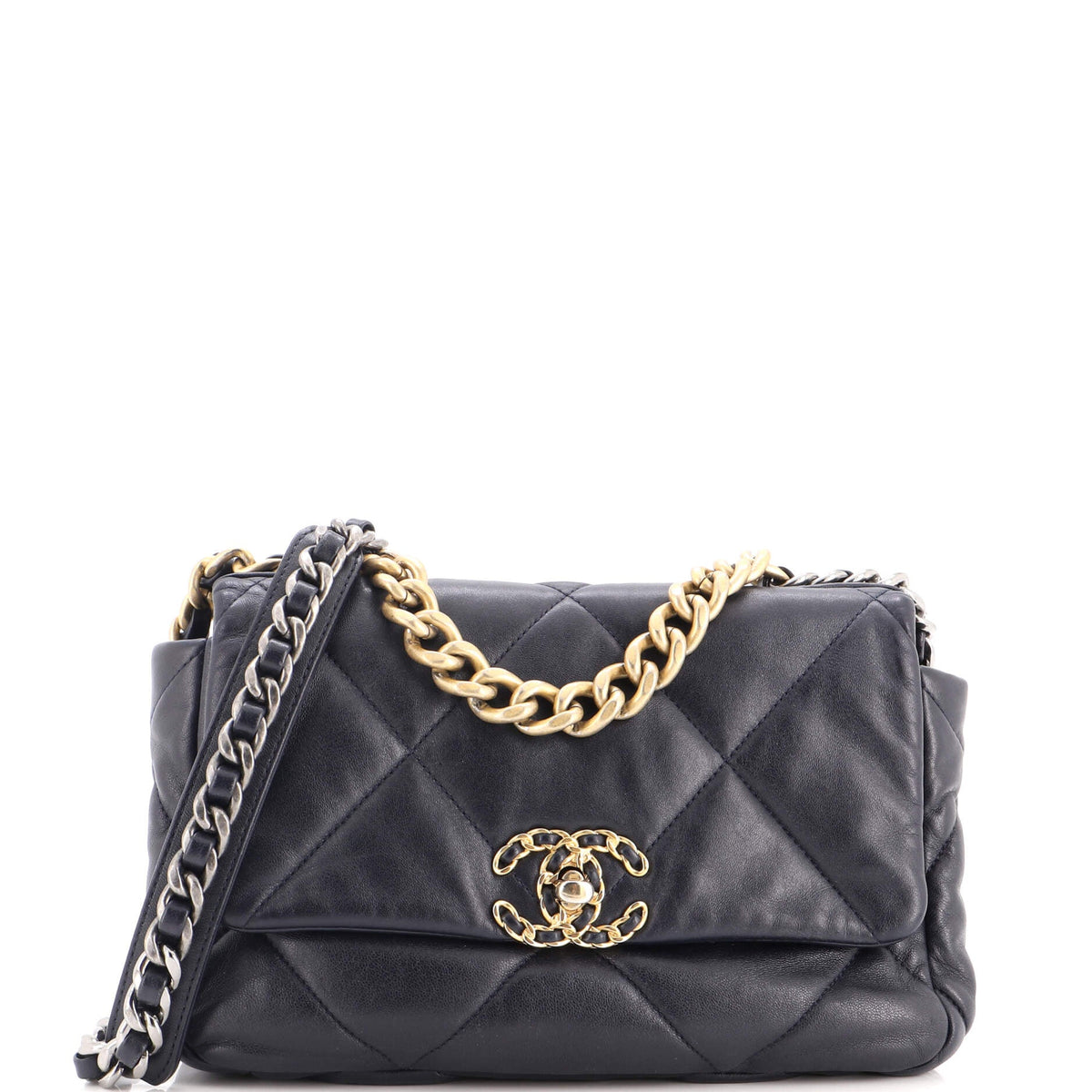 19 Flap Bag Quilted Leather Medium
