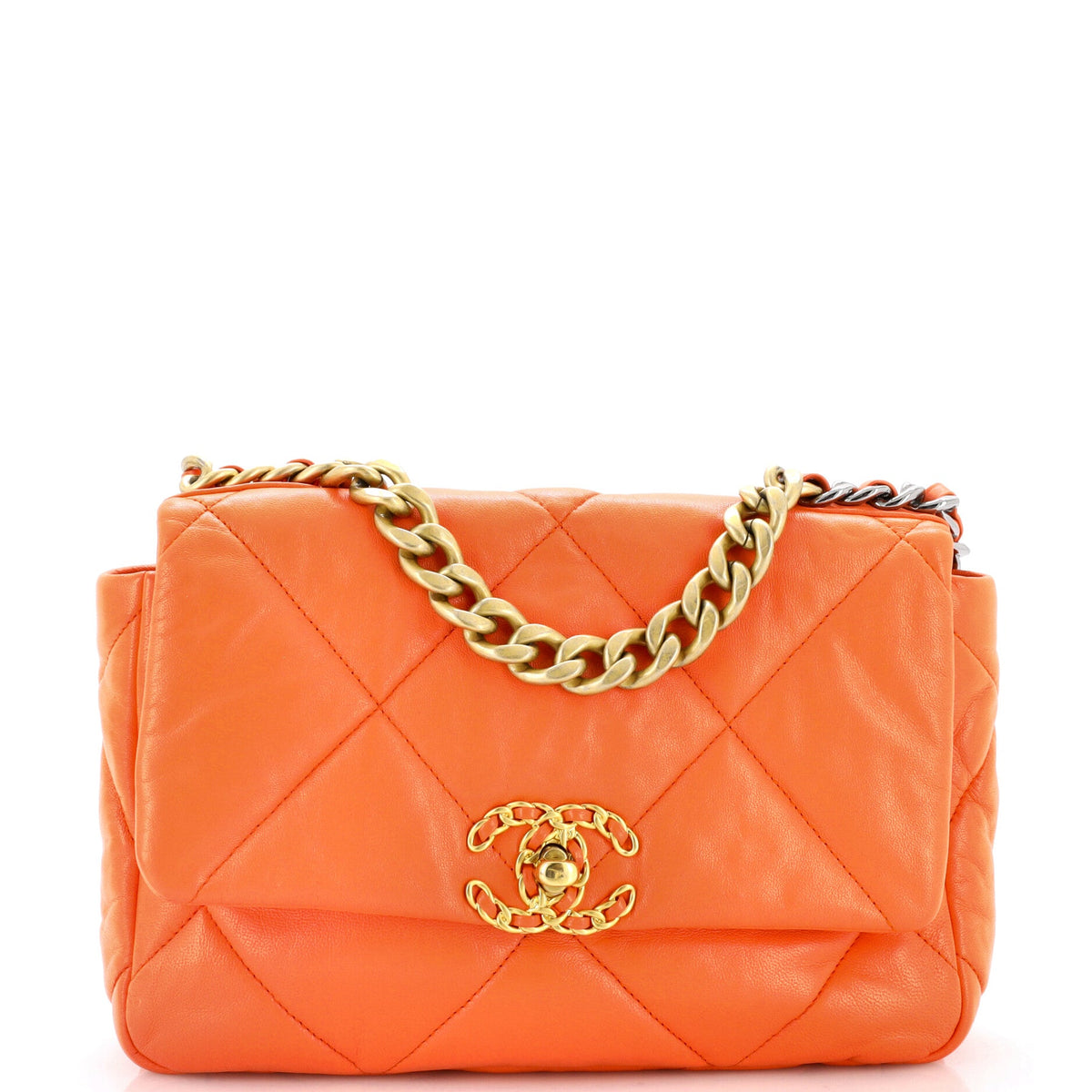 19 Flap Bag Quilted Leather Medium