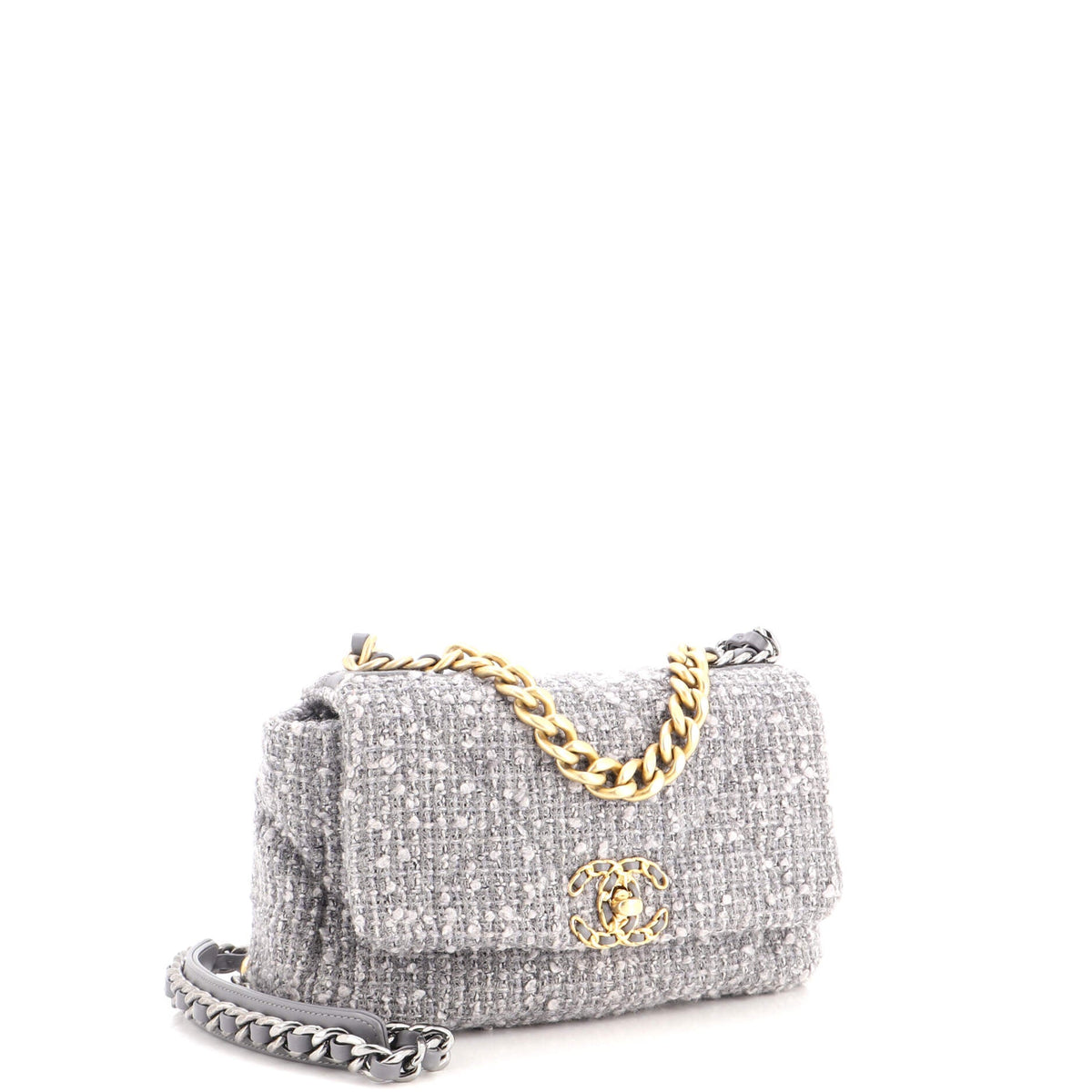 19 Flap Bag Quilted Tweed Medium
