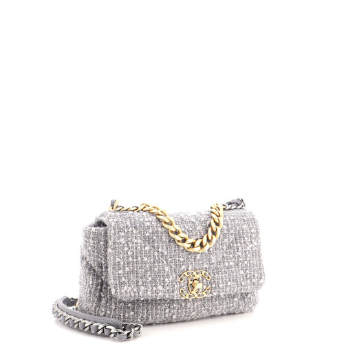 19 Flap Bag Quilted Tweed Medium