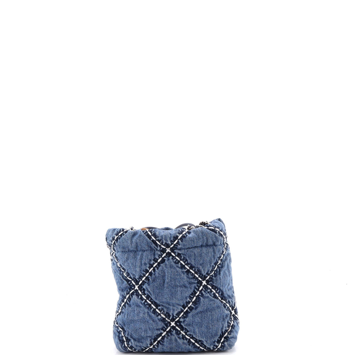 22 Chain Hobo Quilted Stitched Denim Mini