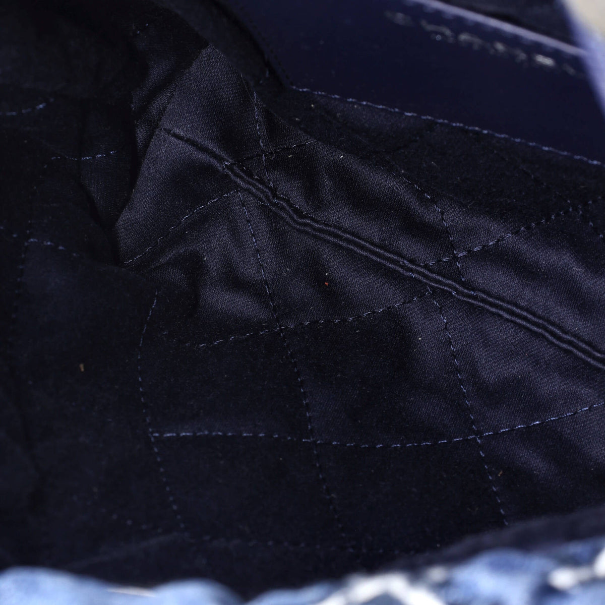 22 Chain Hobo Quilted Stitched Denim Mini