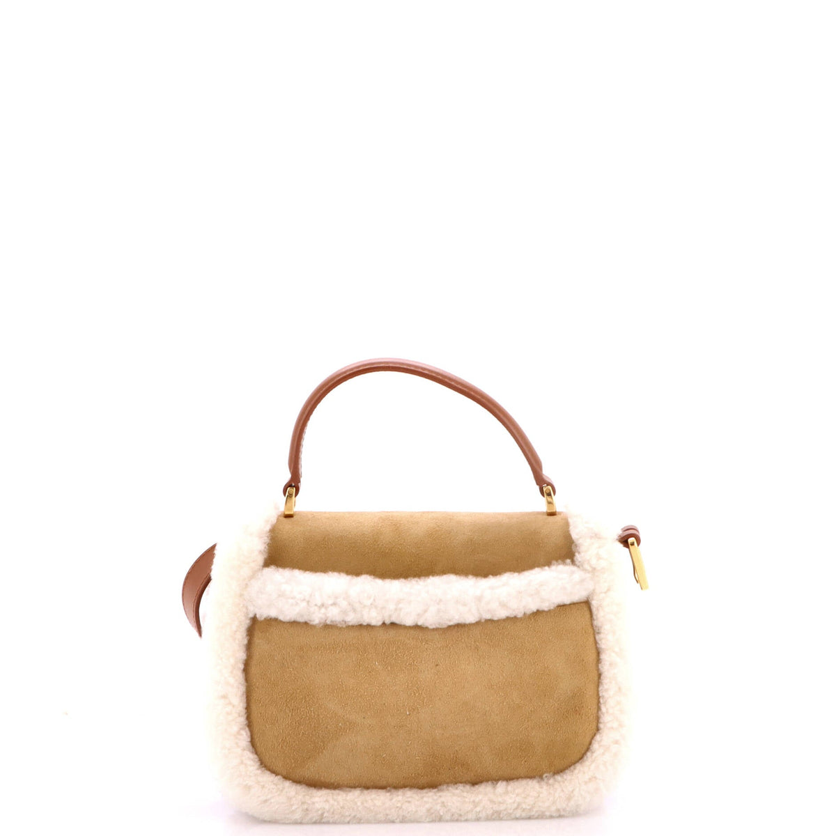 30 Montaigne Avenue Top Handle Bag Suede and Shearling Medium