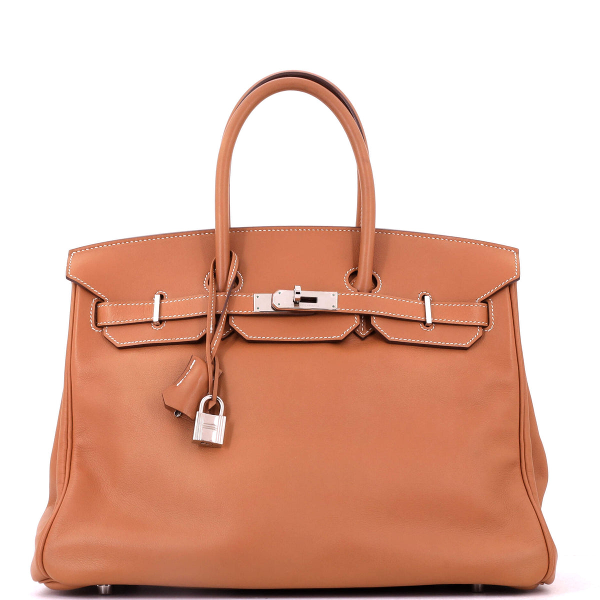 Birkin Handbag Gold Swift with Palladium Hardware 35