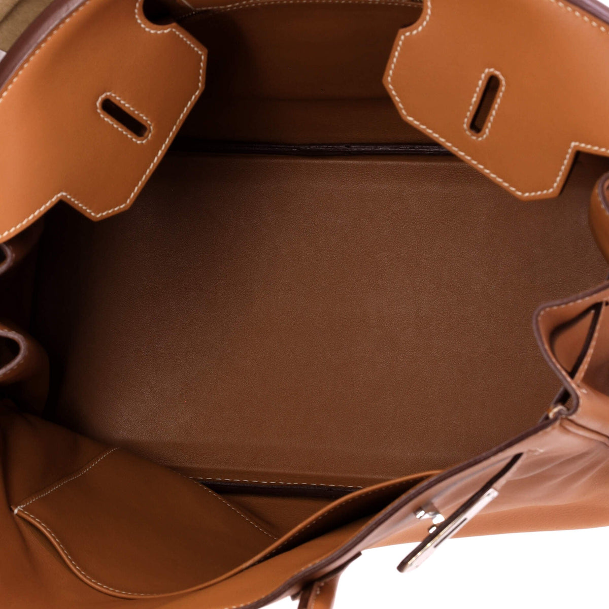 Birkin Handbag Gold Swift with Palladium Hardware 35