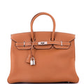 Birkin Handbag Gold Fjord with Palladium Hardware 35