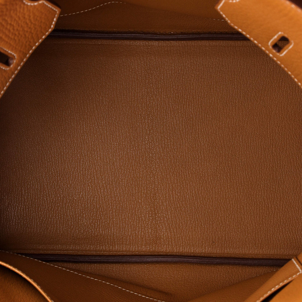 Birkin Handbag Gold Fjord with Palladium Hardware 35