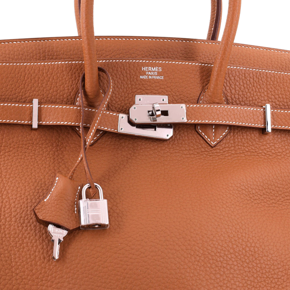 Birkin Handbag Gold Fjord with Palladium Hardware 35